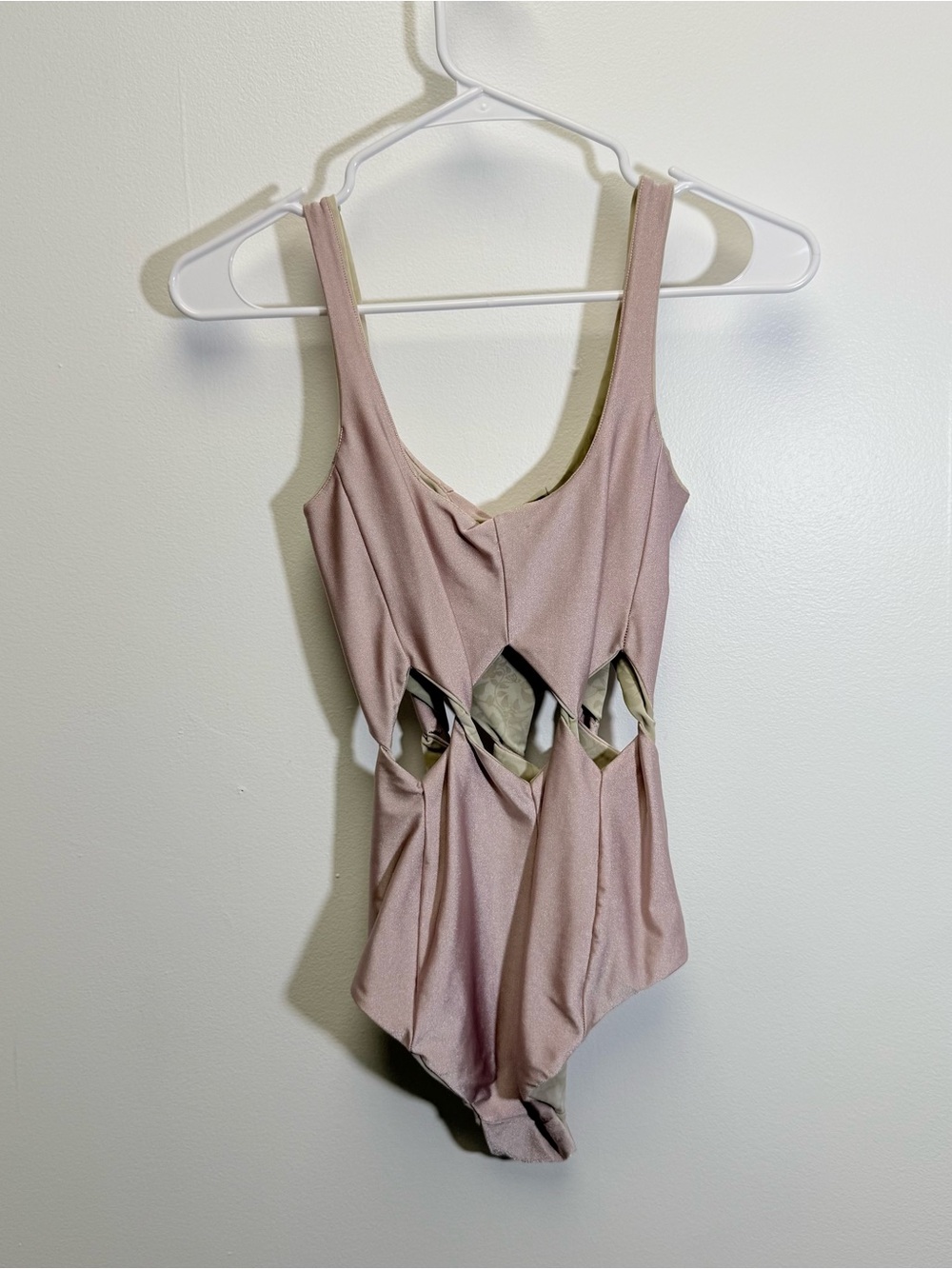 Samantha Pleet Tabernacle Pink Shimmer Open Twist Reversible Swimsuit Small - Picture 9 of 11